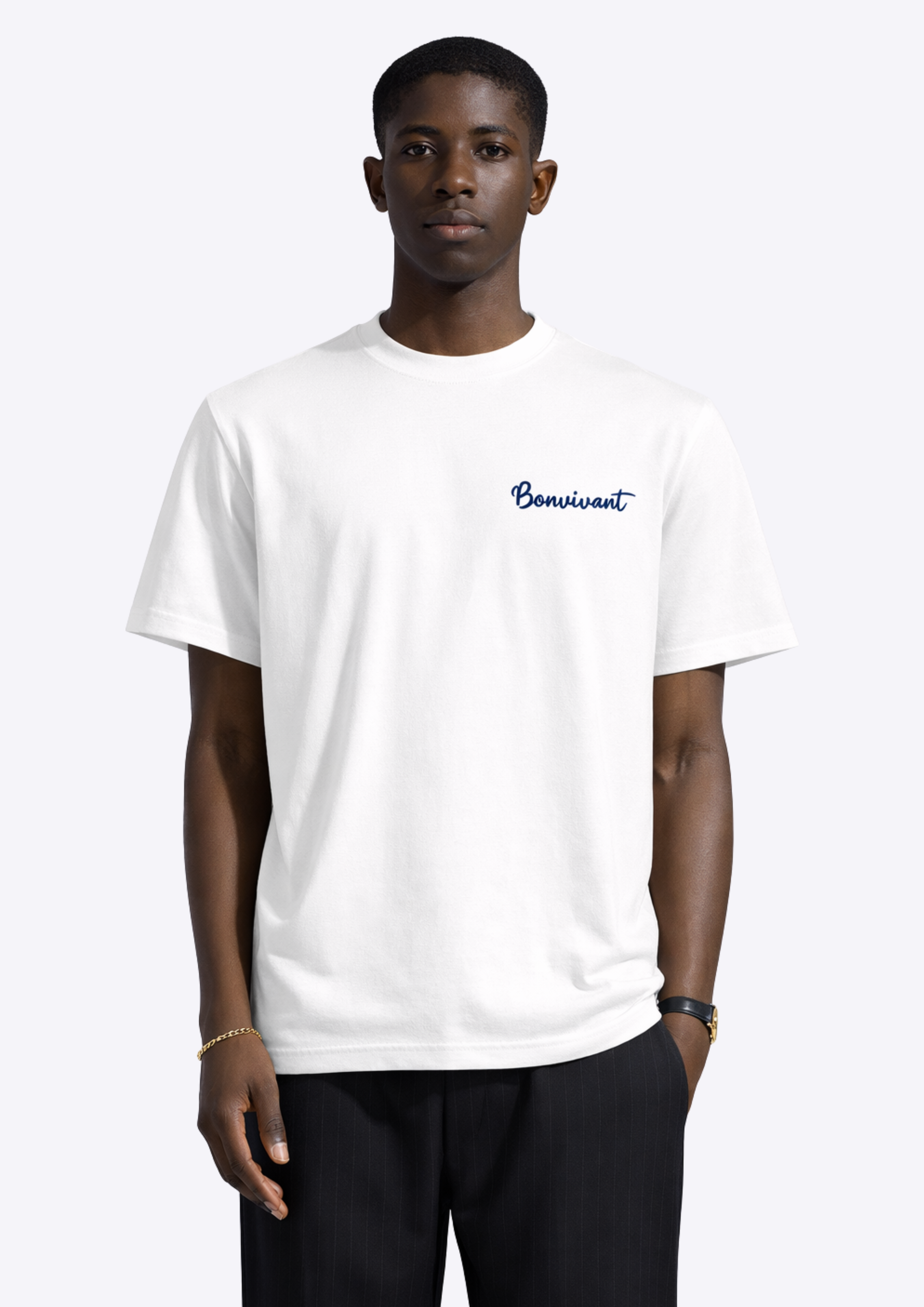 Script Tee - White